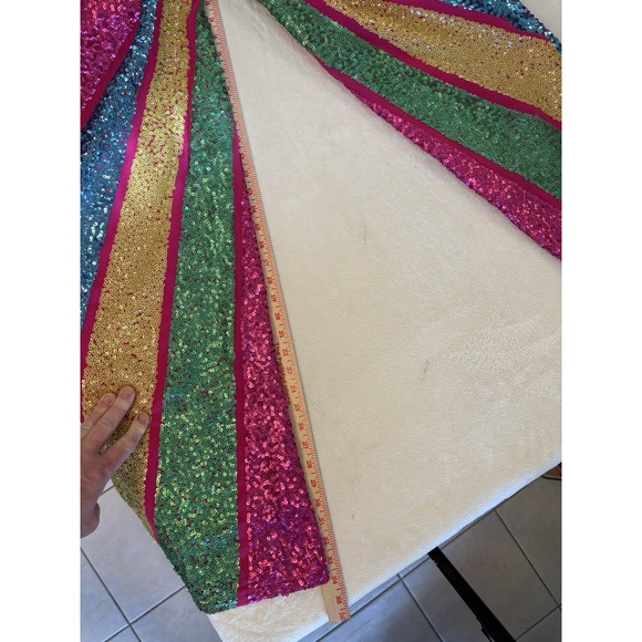 Nasty Gal Multicolor Sequin Halter Wide-Leg Jumpsuit Striped Size 10 - Picture 7 of 8